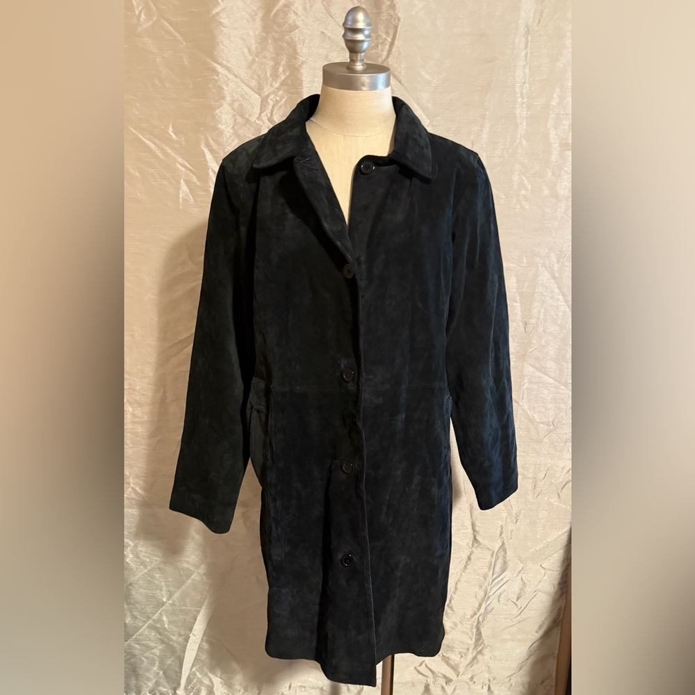 Women's Black Centigrade Suede Coat - SZ M